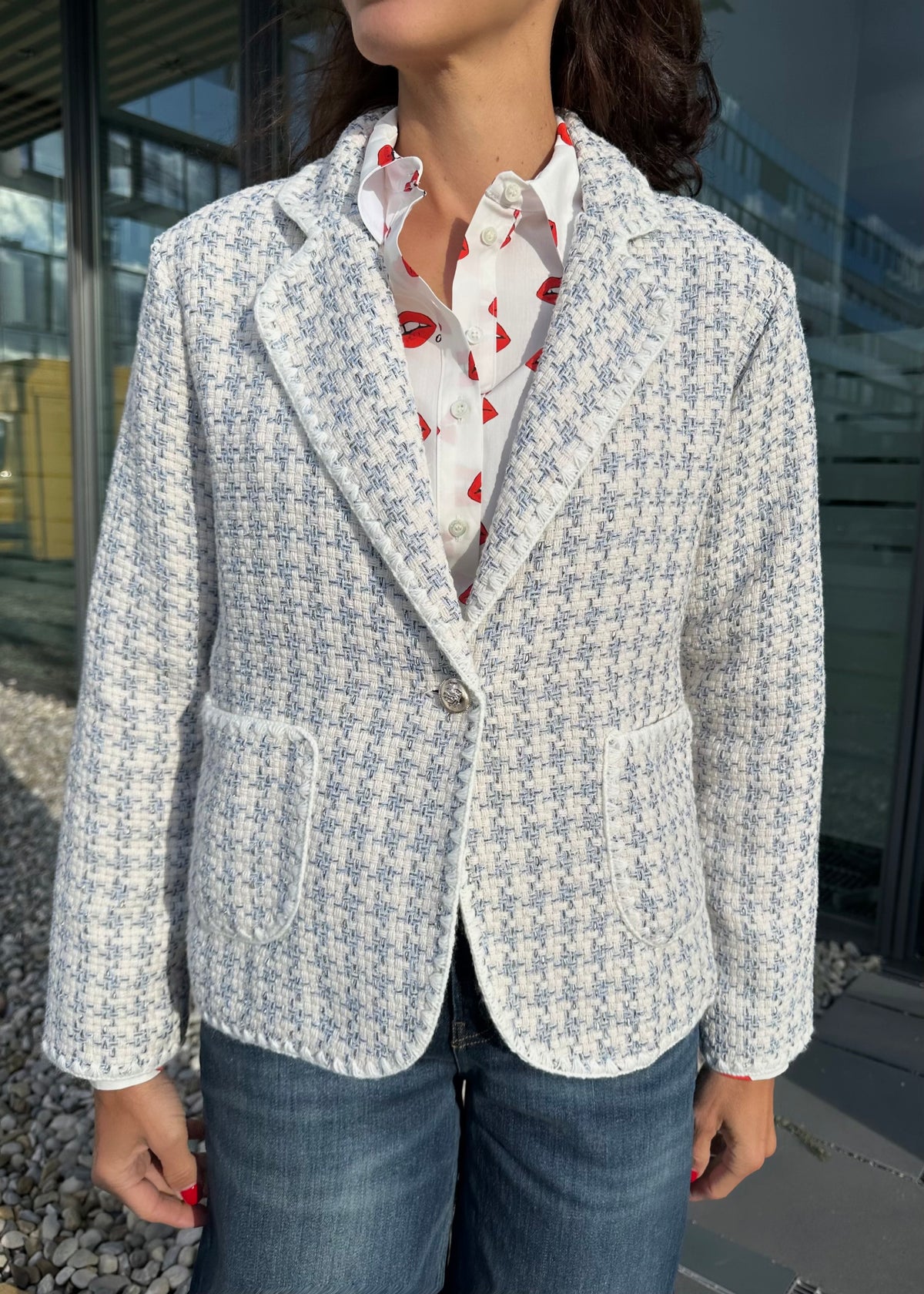 Bouclé Blazer mit Lurex