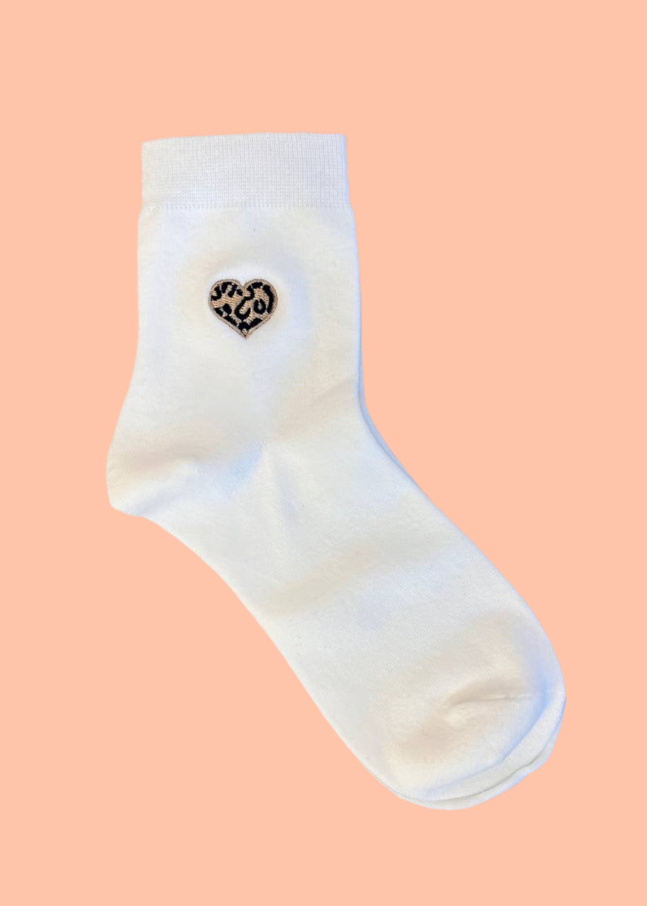 Socken &#39;Leo-Love&#39; Weiß