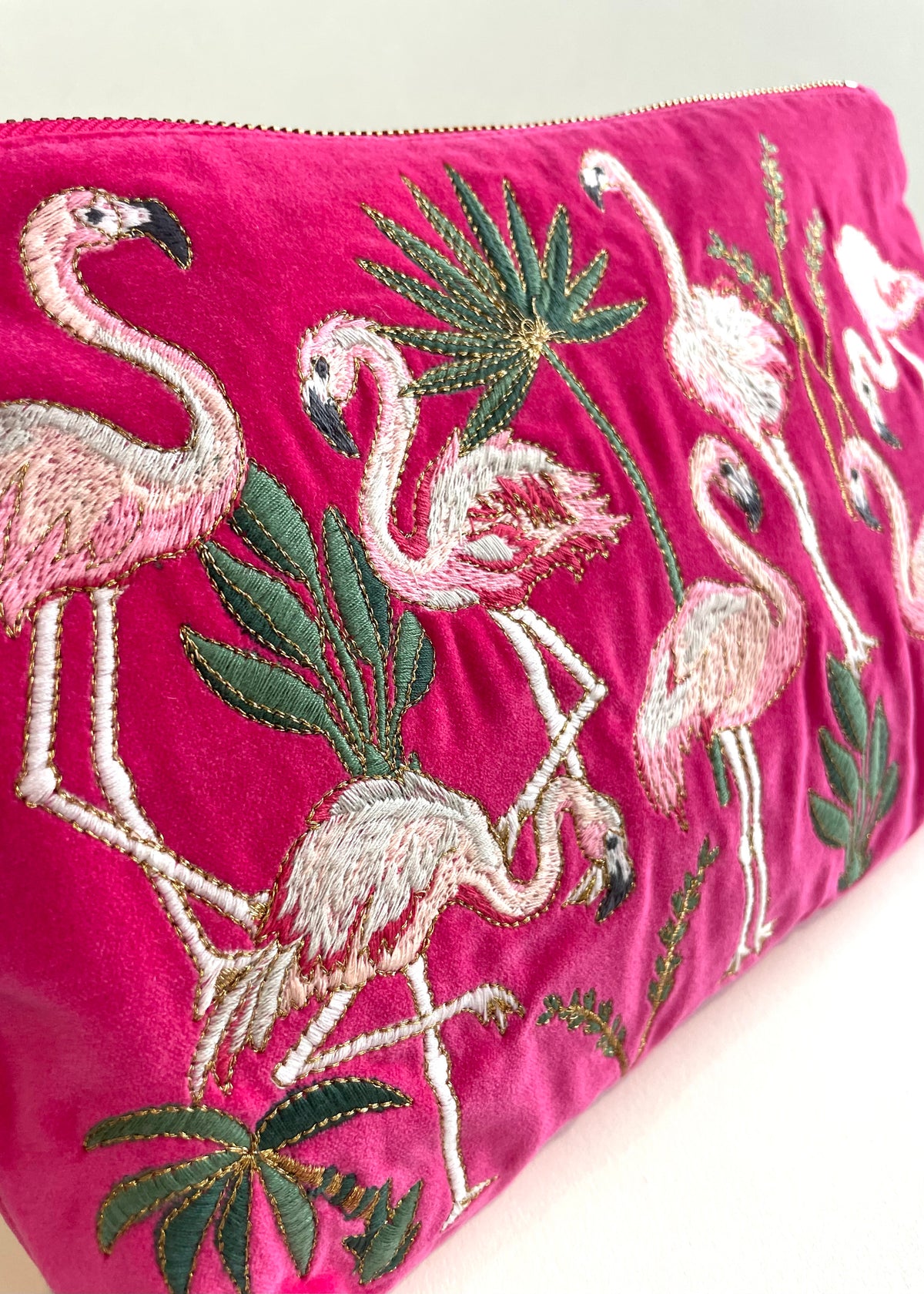 Kosmetik Clutch Samt &#39;Flamingo&#39;