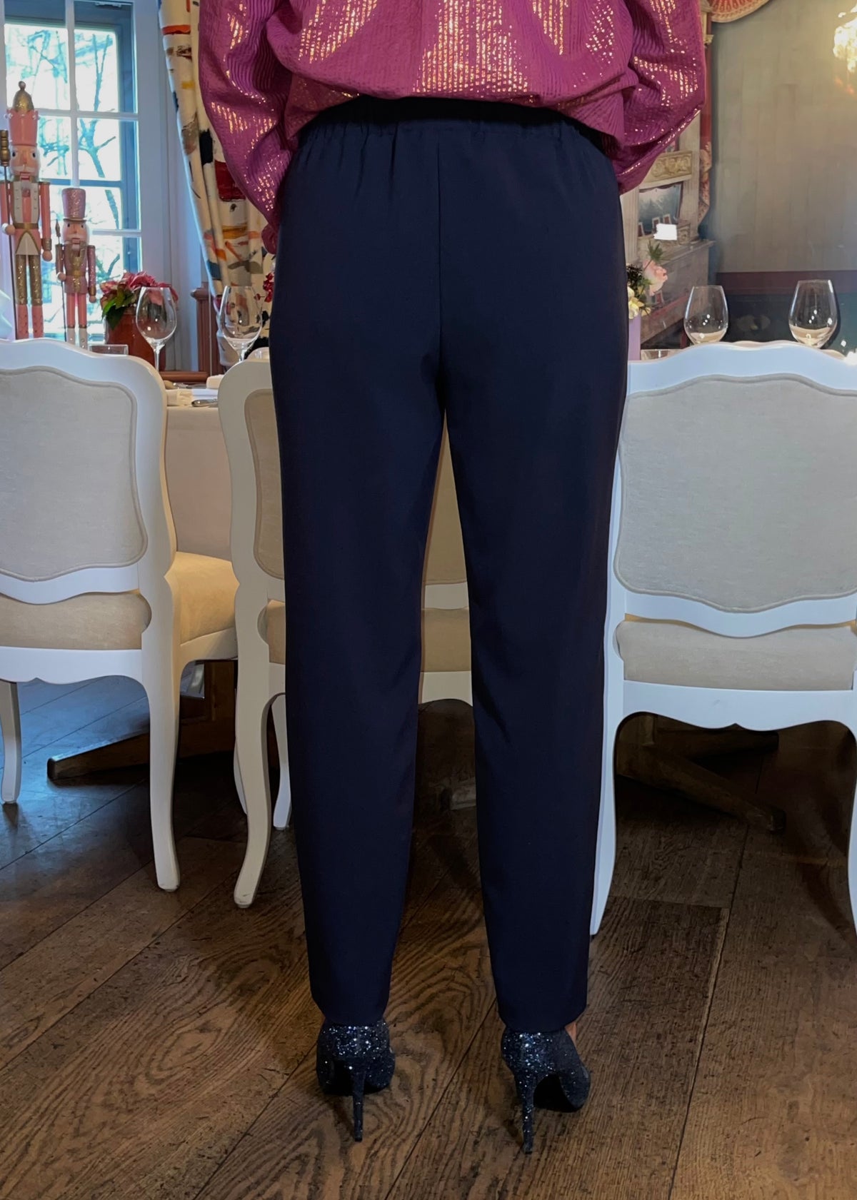 Elegante Hose &#39;Navy&#39;