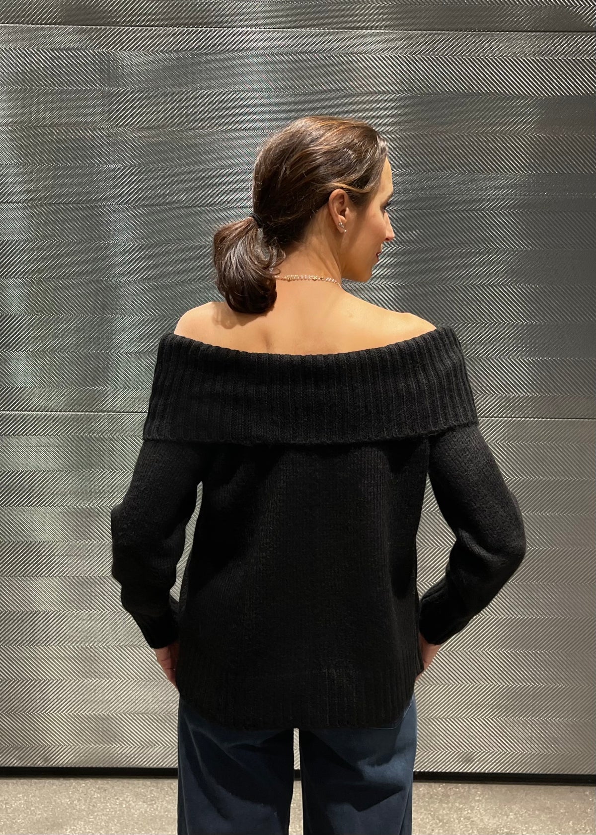 Off-Shoulder Strickpullover &#39;Schwarz&#39;