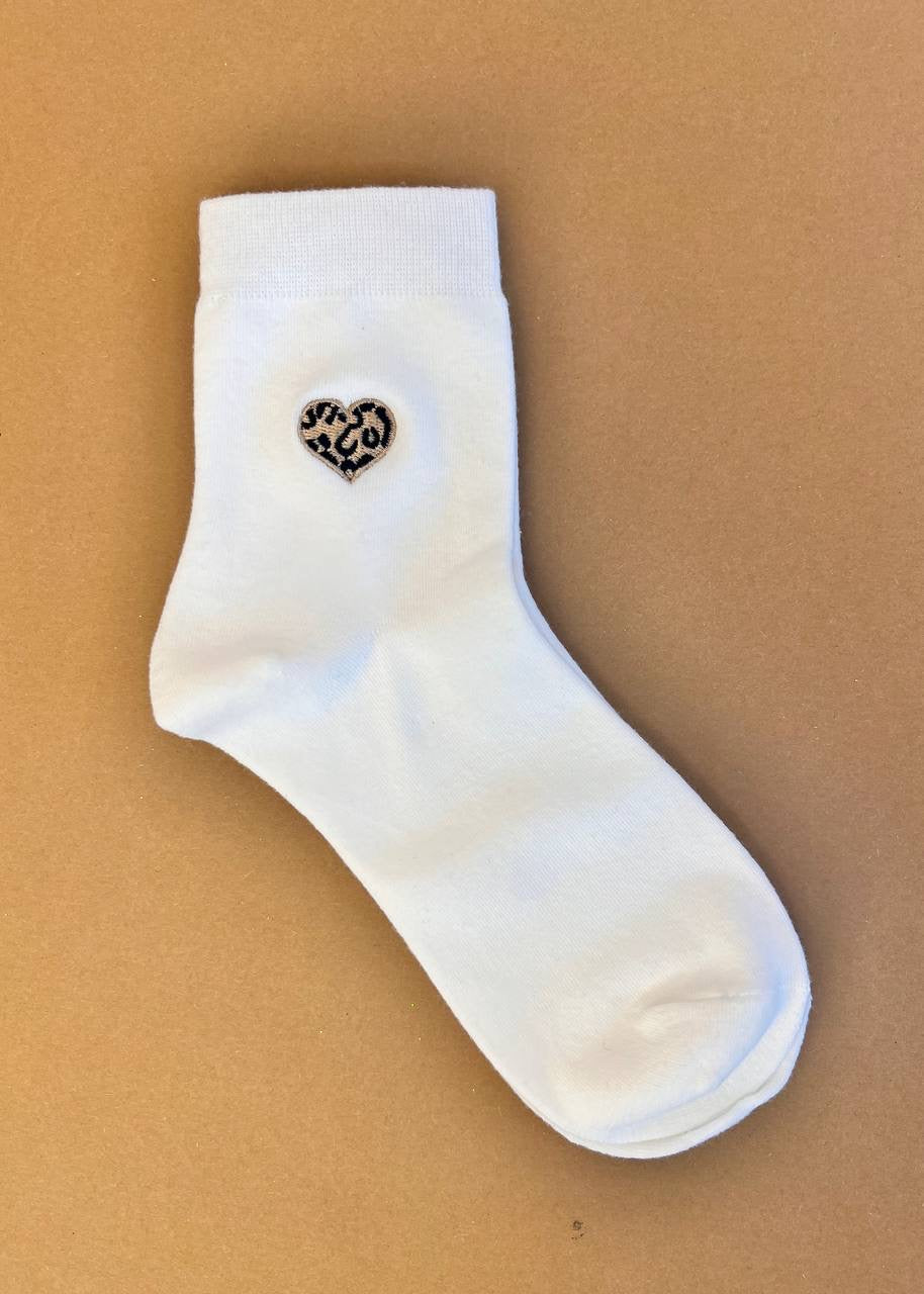 Socken &#39;Leo-Love&#39; Weiß