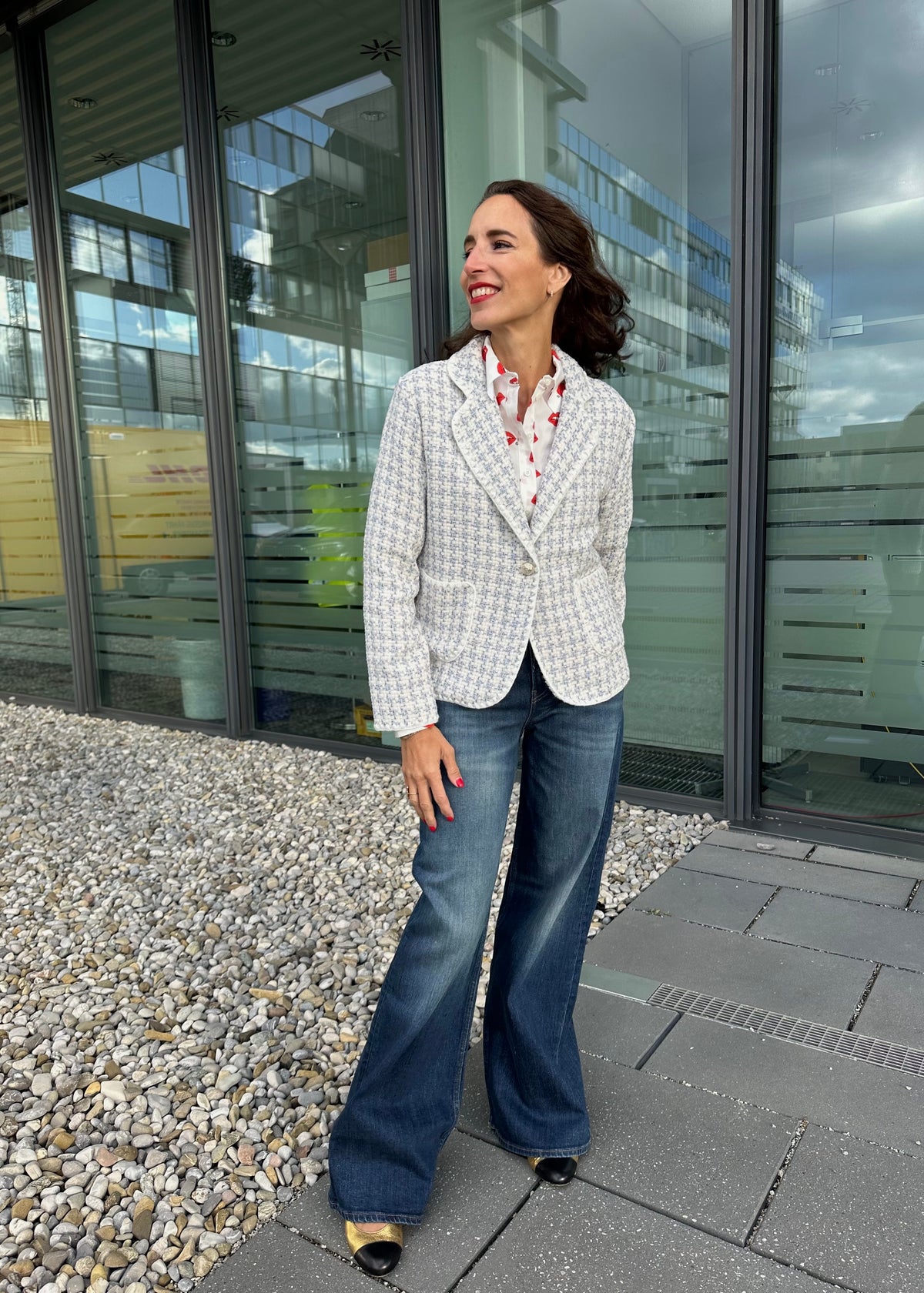 Bouclé Blazer mit Lurex