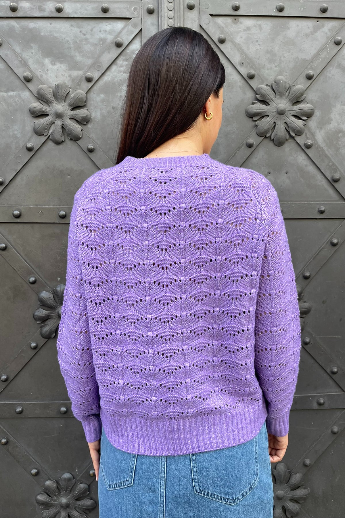 Strickpullover mit Lurex &#39;Lavendel&#39;