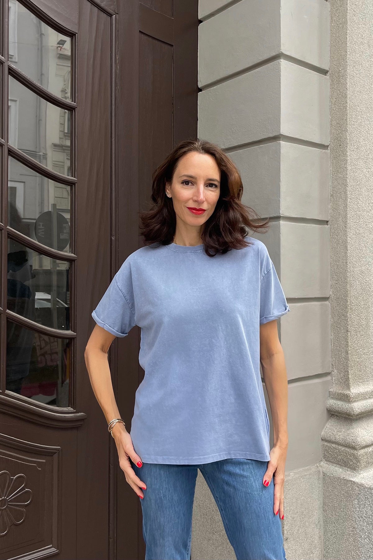 Oversize T-Shirt Blau